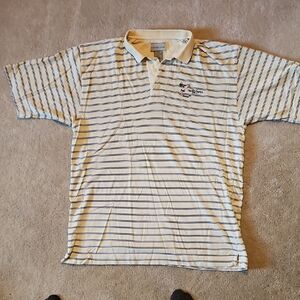 BCOpen  Cutter & Buck Kids Polo in Cream and Blue Stripes
